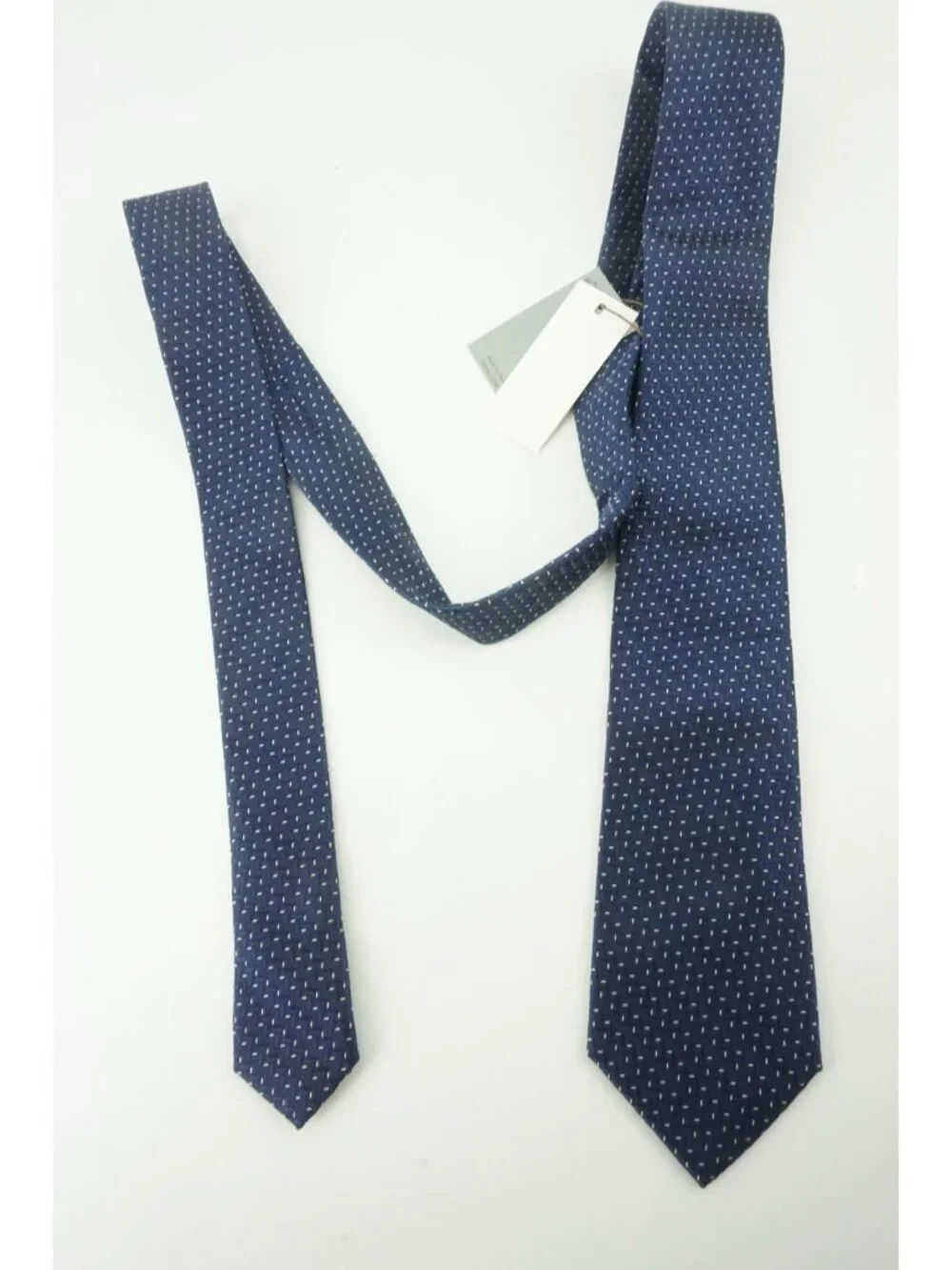 Canali Sapphire Denim Blue Geometric 100% Silk Tie Brand New With Tags